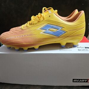 Lotto Solista 700 IX FG Soccer Cleats: ORANGE/YELLOW: NEW IN BOX: SIZE 9